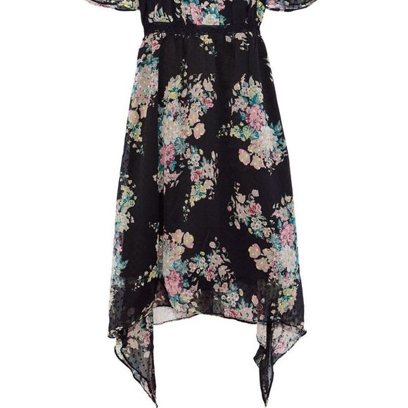 Walter Baker Hansen Asymmetrical Hem Open Shouldee Floral Spring Dress NWT sz 10 - Picture 5 of 13